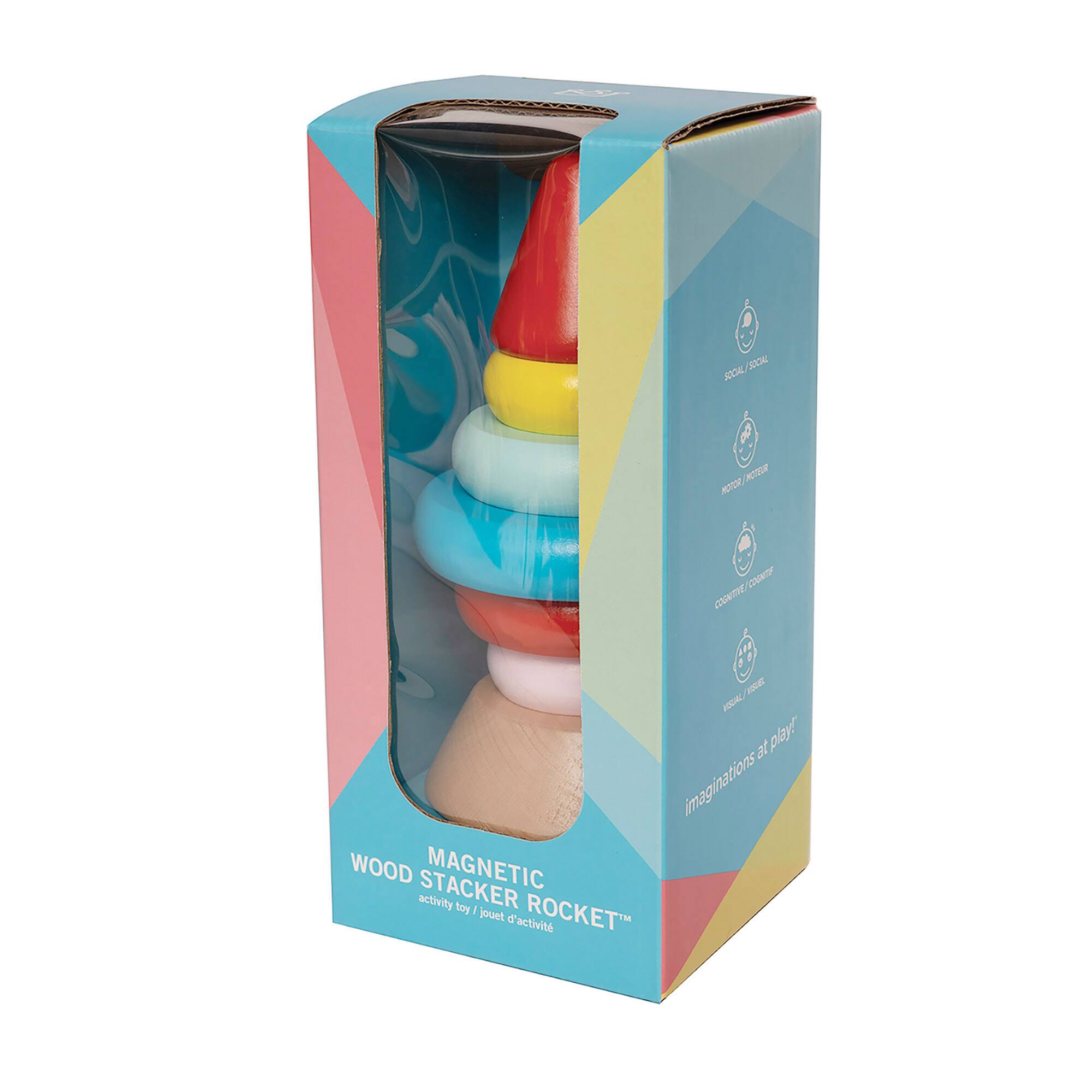 Manhattan Toy® Magnet Wood Stacker Rocket Set